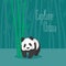 Chinese panda bear vector illustration. Travel to China concept design element