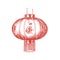 Chinese Paper Lantern with Fancy Ornament Vector Illustration