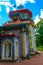 Chinese pavilion creaking gazebo in Catherine Park in Tsarskoye Selo, Pushkin, Russia