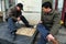 Chinese people play Xiangqi (Chinese Chess) in Beijing,China