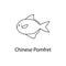 chinese pomfret icon. Element of marine life for mobile concept and web apps. Thin line chinese pomfret icon can be used for web a