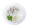 Chinese pork rice porridge with onion ginger rice noodle