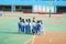 Chinese primary school students in sports, rope skipping