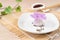Chinese purple color flower dumpling or dim sum