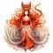 chinese queen nine tailed fox graphic vector