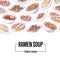 Chinese ramen soup poster with asian dishes