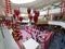 Chinese red festive colored lanterns flourish in the huge mall on Valentine\\\'s month