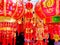 Chinese red lantern accessories in Spring Festival