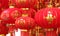 Chinese red lantern and fake firecrackers