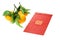 Chinese red packet and mandarin oranges