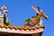 Chinese religion, temple roof, decoration, mosaic craft, phoenix