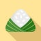 Chinese rice dumplings icon, flat style