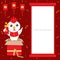 Chinese rooster greeting card