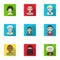 Chinese, russian, american, arab, indian, Turk and other races. The human race set collection icons in flat style vector