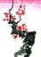 Chinese sakura Japanese plum blossom grunge spring sumi-e