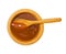 Chinese sauce, Sweet and sour sauce in wooden bowl isolated on a white background.Top view