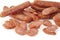 Chinese sausages on white background