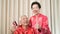 Chinese senior elderly spend credit card online  shopping New Year