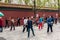 Chinese senior people exercising in the Jingshan Park