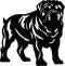 Chinese Shar-Pei Black Silhouette Generative Ai