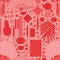 Chinese silhouette red seamless pattern