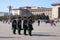 Chinese soldiers march in Tiananmen square in Beijing