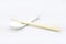 Chinese spoon and chopsticks on white background