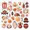 Chinese spring festival items sticker sheet