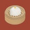 Chinese steamed bun in a basket illustration