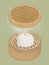 Chinese steamed bun in a basket illustration