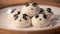 Chinese steamed buns in shape of cute pandas on wooden basket. Panda bread