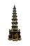 Chinese stone pagoda in the period of King Rama III isolated on white background.