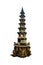 Chinese stone pagoda in the period of King Rama III isolated on white background.