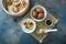 Chinese Streamed Dumpling with tea eggs and porrige