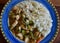 Chinese style chicken and cashews with rice