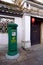 Chinese style green postbox in Xinchang Ancient Town