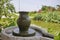 Chinese Style Grinding Disk Vase Fountain Water Landscape
