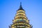 Chinese style pagoda under twilight sky