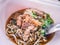 Chinese style stewed meat noodle soup