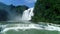 Chinese summer waterfall landscape, water flowing between valleys in forest