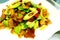 Chinese Szechuan style stir fry meat & leek