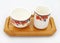 Chinese tea cups wooden tray