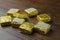 Chinese tea in gold packaging on a wooden table2