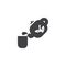 Chinese teapot and tea cup vector icon