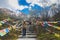 Chinese tourists are strolling around Landscape of Glacier at Hailuogou National Glacier Forest Park