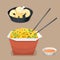 Chinese tradition food dish delicious cuisine asia dinner meal china lunch cooked vector illustration