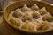 Chinese traditional food of dim sum or dumpling steamed in bamboo steamers