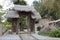 Chinese traditional grass wooden door in wanshi botanical garden, adobe rgb