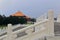 Chinese traditional white marble railings in zhongzheng ( chiang kai-shek ) memorial park