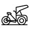 Chinese trishaw icon outline vector. Old bike